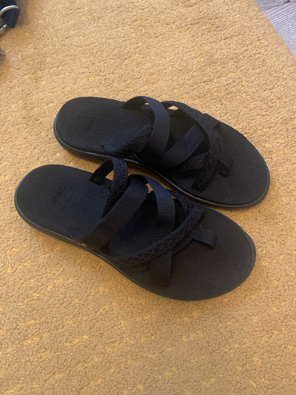 Teva Black Multi-Strap Slide Sandals